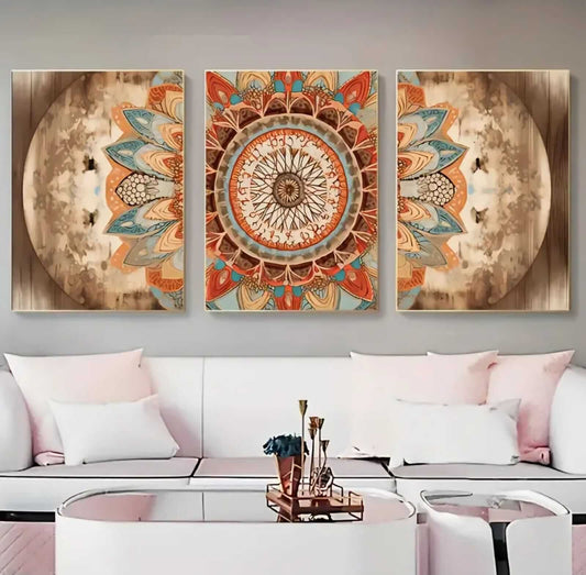 Cuadro Mandala Boho Tríptico