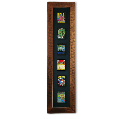 Cuadro Hundertwasser 150 x 38 cm (Black) Vertical Modelo 2