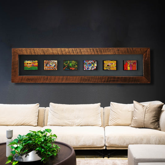 Cuadro Hundertwasser Horizontal 150 x 38 (Black) - Modelo 8