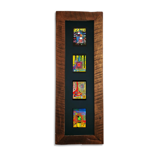 Cuadro Hundertwasser 105 x 38 cm (Black) Vertical