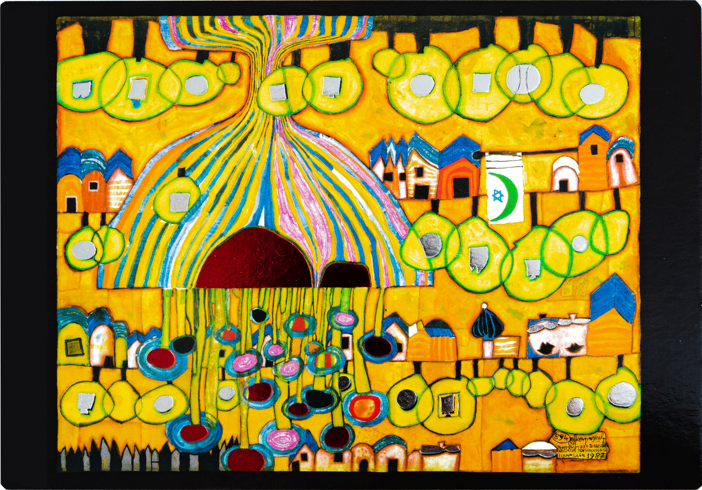 Cuadro Hundertwasser 85 x 38 cm Modelo 2 (Black)