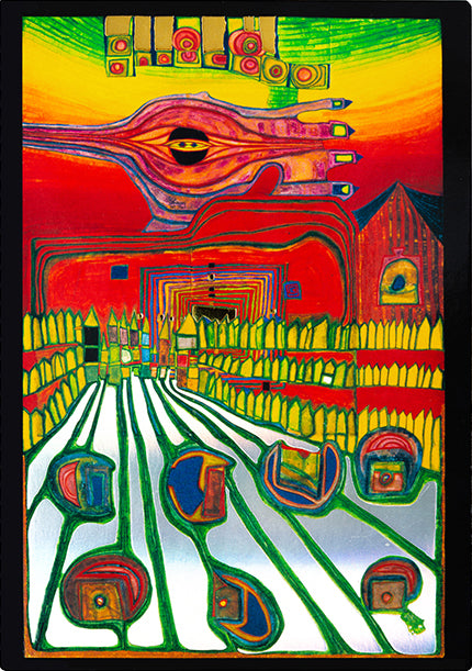 Cuadro Hundertwasser 85 x 38 cm Vertical Modelo 3 (White)