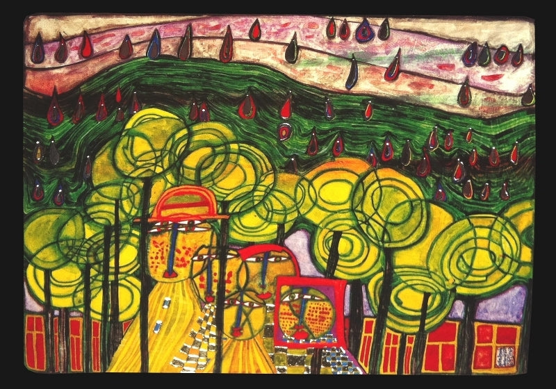 Cuadro Hundertwasser 85 x 38 cm Modelo 2 (Black)