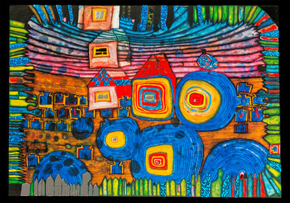 Cuadro Hundertwasser 85 x 38 cm Modelo 3 (White)