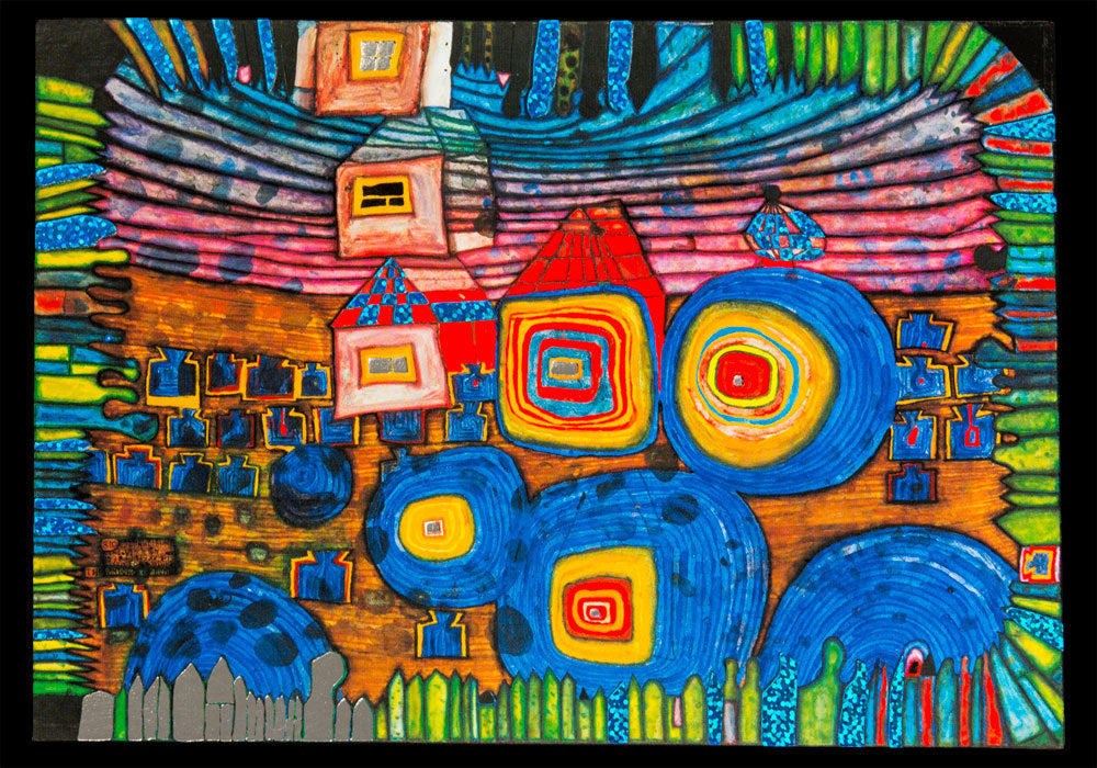 Cuadro Hundertwasser 85 x 38 cm Modelo 3 (Black)