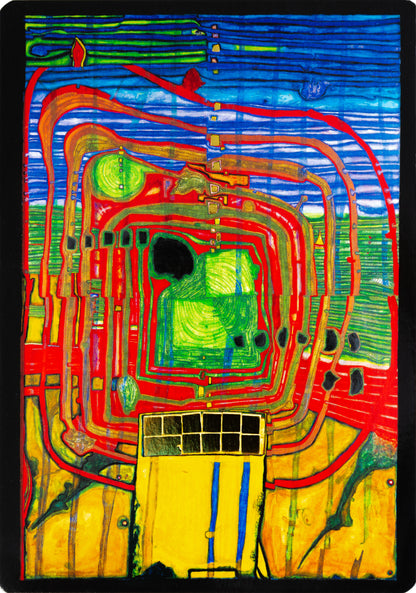 Cuadro Hundertwasser 105 x 38 cm Vertical (White)