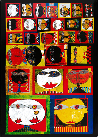 Cuadro Hundertwasser 85 x 38 cm Vertical Modelo 3 (Black)