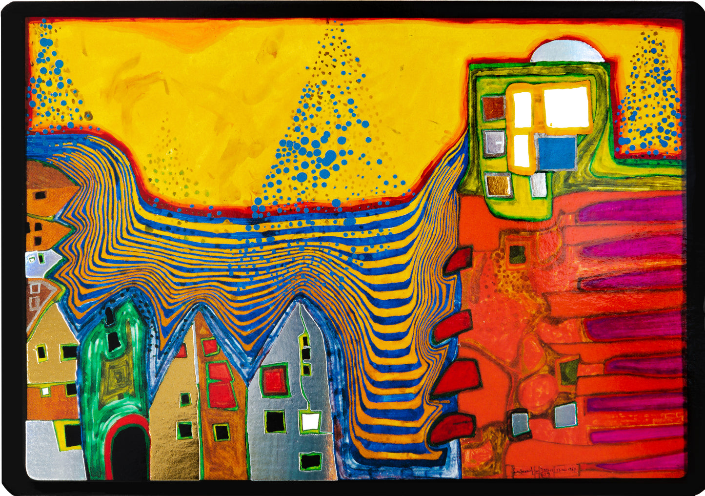 Cuadro Hundertwasser 85 x 38 cm (White)