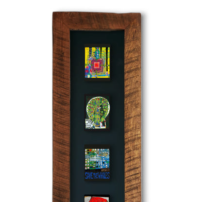 Cuadro Hundertwasser 150 x 38 cm (Black) Vertical Modelo 2