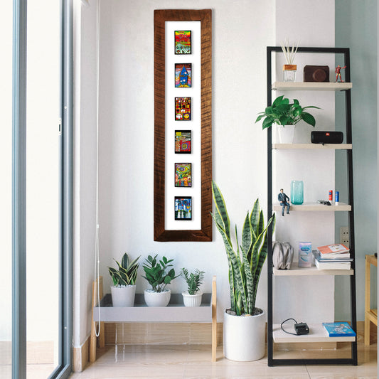 Cuadro Hundertwasser Vertical 38 x 150 (White) - Modelo 5