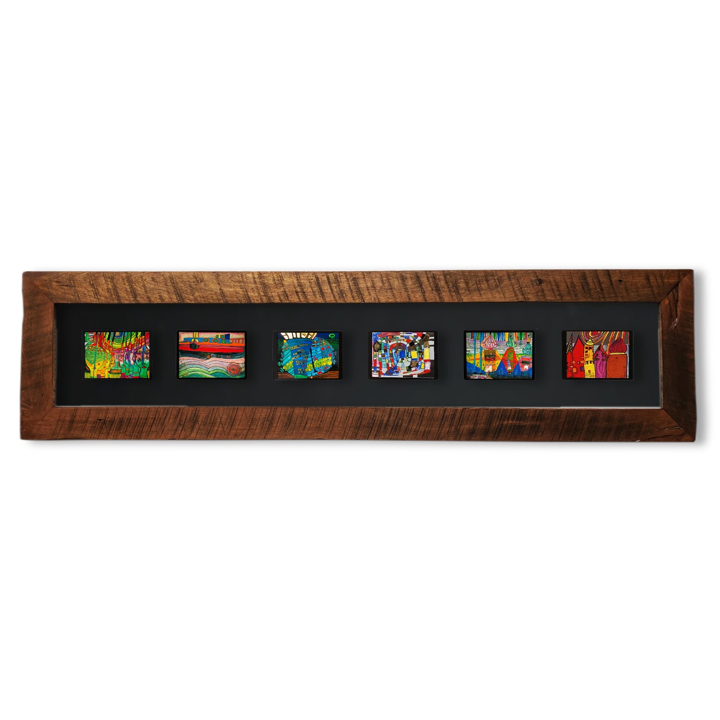 Cuadro Hundertwasser Horizontal 150 x 38 (Black) - Modelo 7